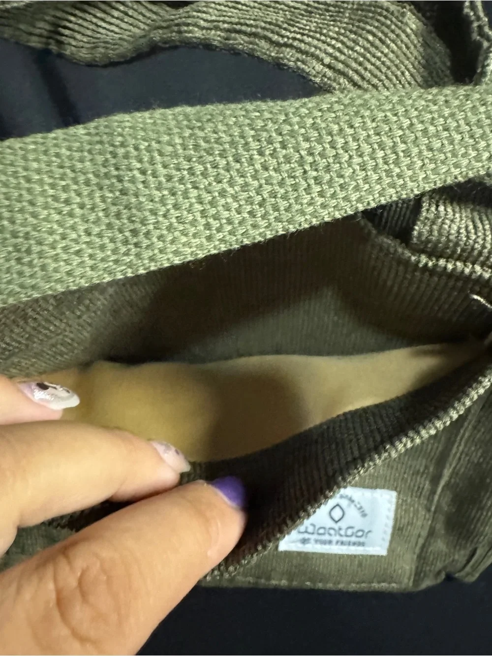 Olive Green Canvas Crossbody Bag